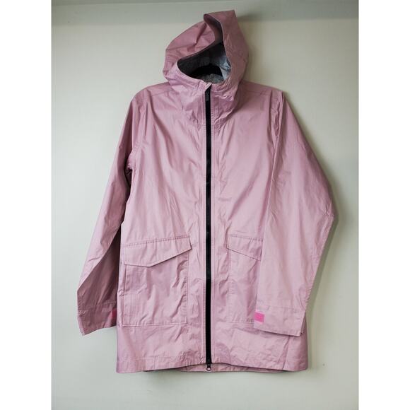 Marmot Womens Medium Pink Raincoat Lightweight Jacket Hood Longer Length - Picture 12 of 12